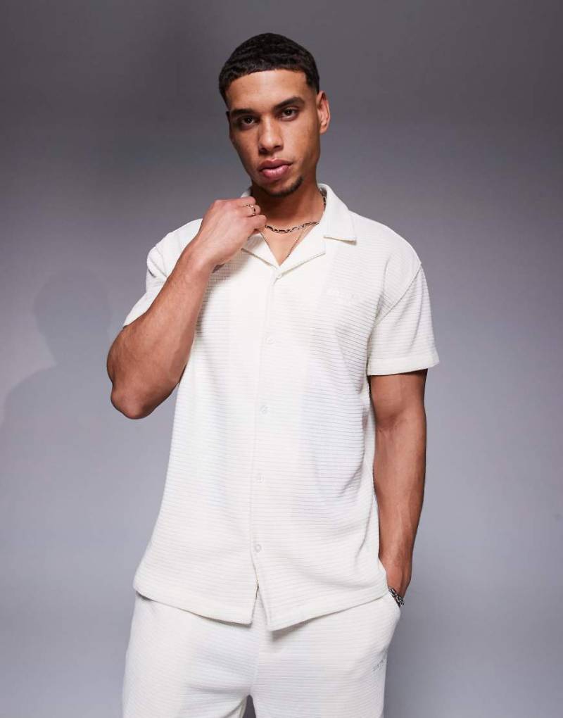 Sixth June - Hemd in Cremeweiß mit Waffelstruktur, Kombiteil von Sixth June