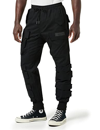 Sixth June Herren Cargo Pants Lässige Hose, Noir, Small von Sixth June