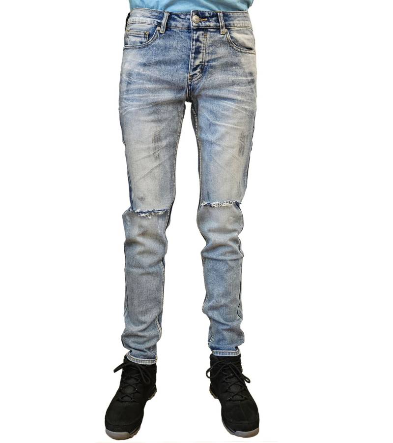 Sixth June Herren Denim-Hose Slim Fit Baumwoll-Hose Skinny Freizeit-Jeans Alltags-Hose M2871HDE Blau von Sixth June
