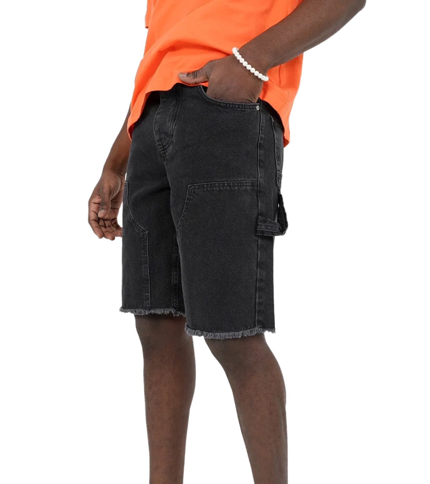 Sixth June Herren Jeans-Shorts kurze Baumwoll-Shorts Denim-Hose M23559AST Schwarz von Sixth June