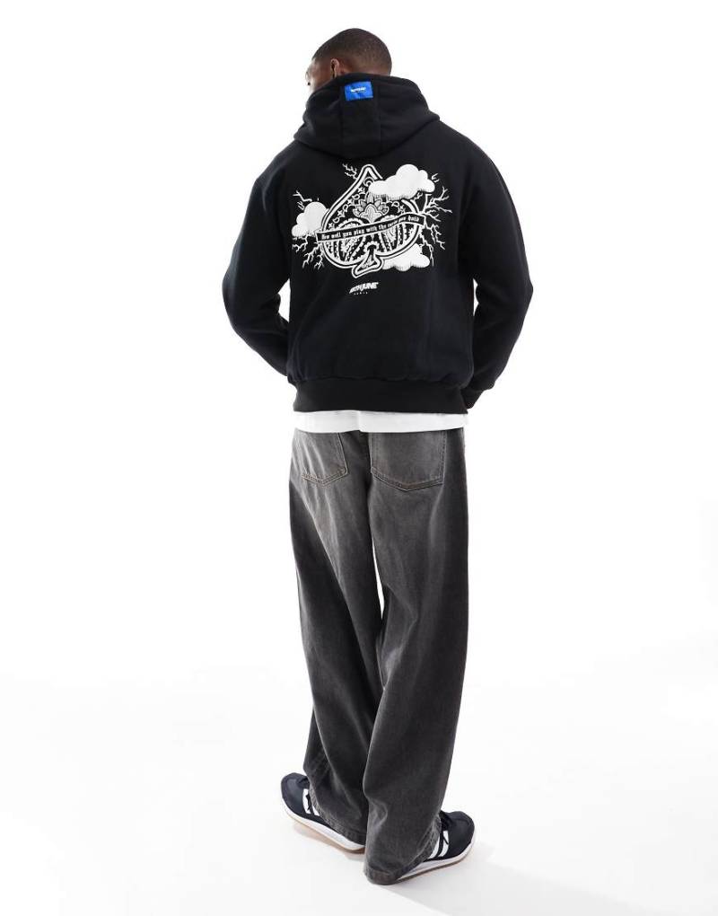 Sixth June - Kapuzenpullover in Schwarz mit Motivprint von Sixth June