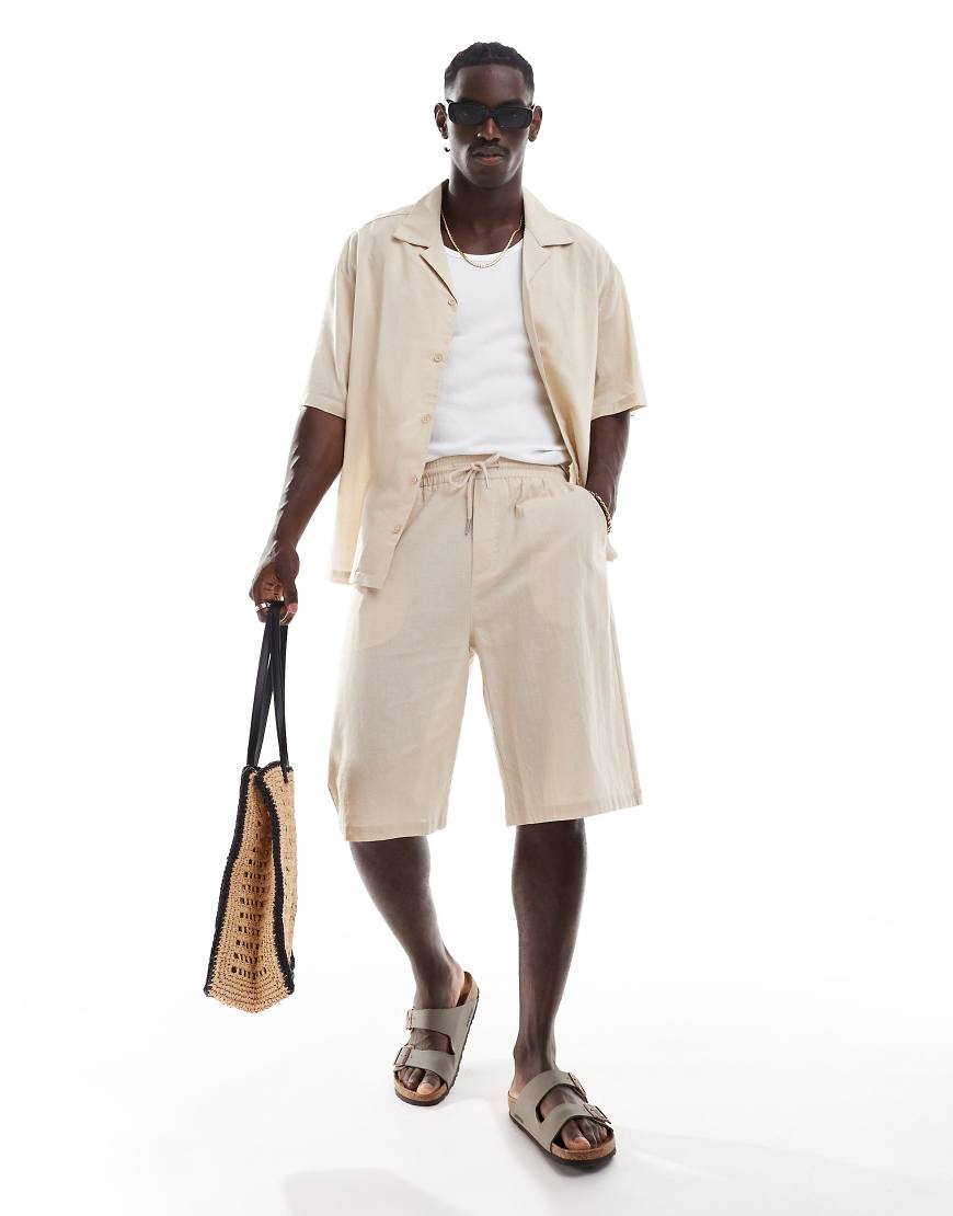 Sixth June - Leinen-Shorts in Beige, Kombiteil-Neutral Sixth June - Leinen-Shorts in Beige, Kombiteil-Neutral von Sixth June