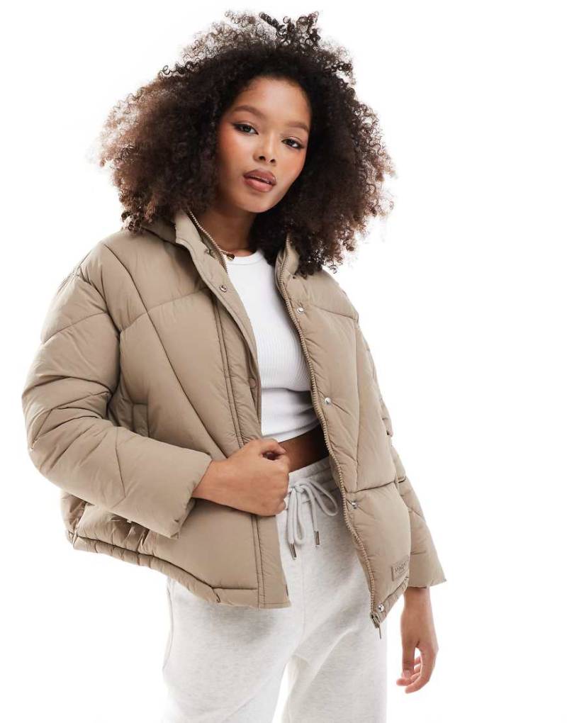 Sixth June - Steppmantel in Beige mit Logo-Neutral von Sixth June