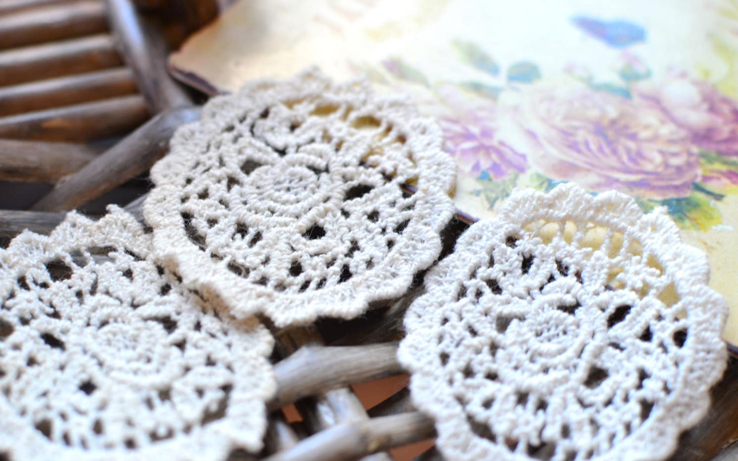 2 Stück Häkelapplikation, Gestickter Aufnäher, Scrapbooking, Junk Journaling, Kartenherstellung von SixthCraft