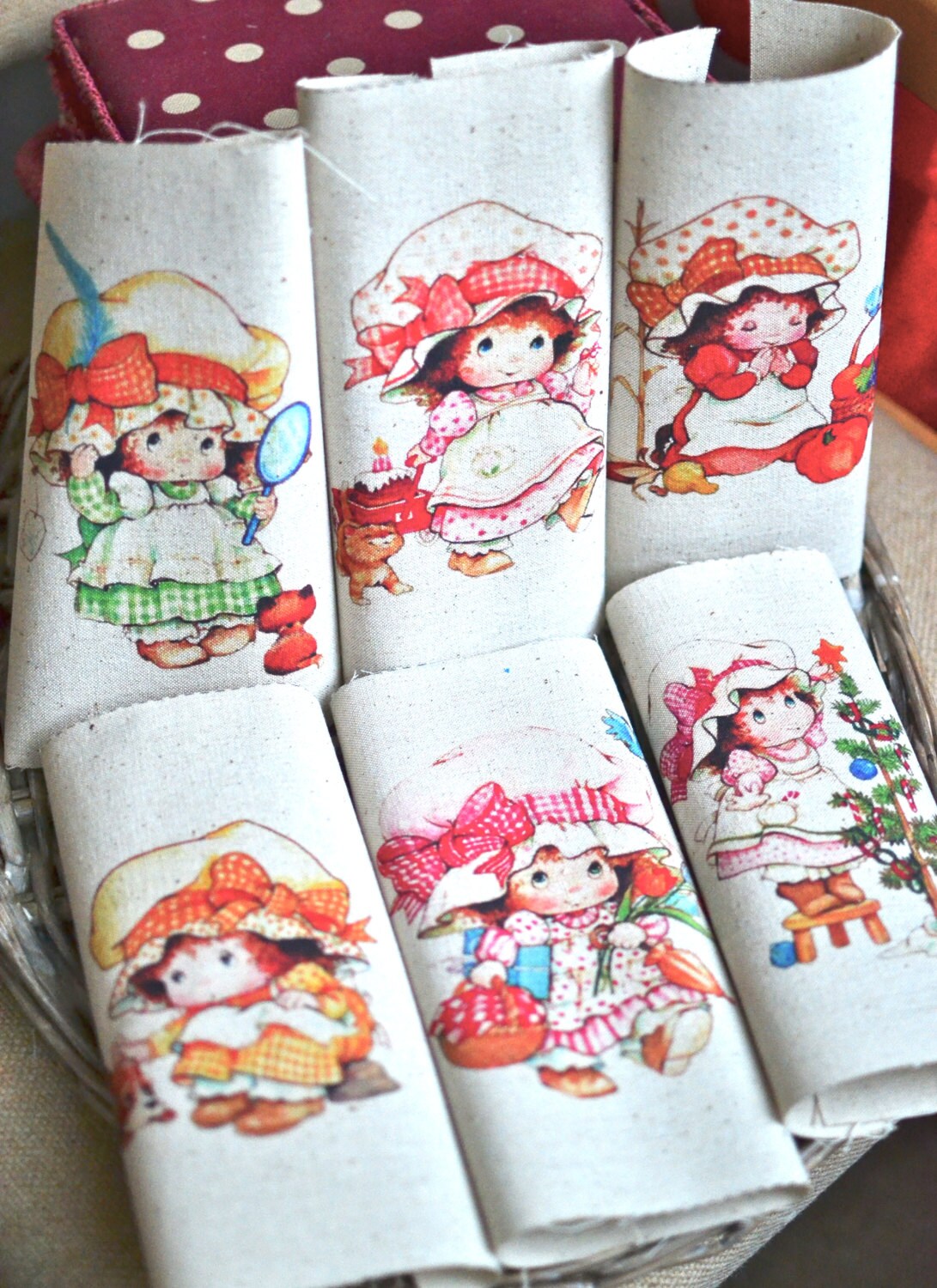 6 Puppen Patches I Aufnäher Applikationen Patchwork Puppenstoff von SixthCraft