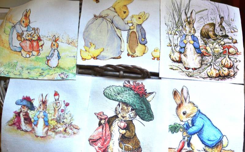 6 Stück Beatrix Potter Stoff I Kindergarten Peter Hase Dusche Wandkunst Party von SixthCraft
