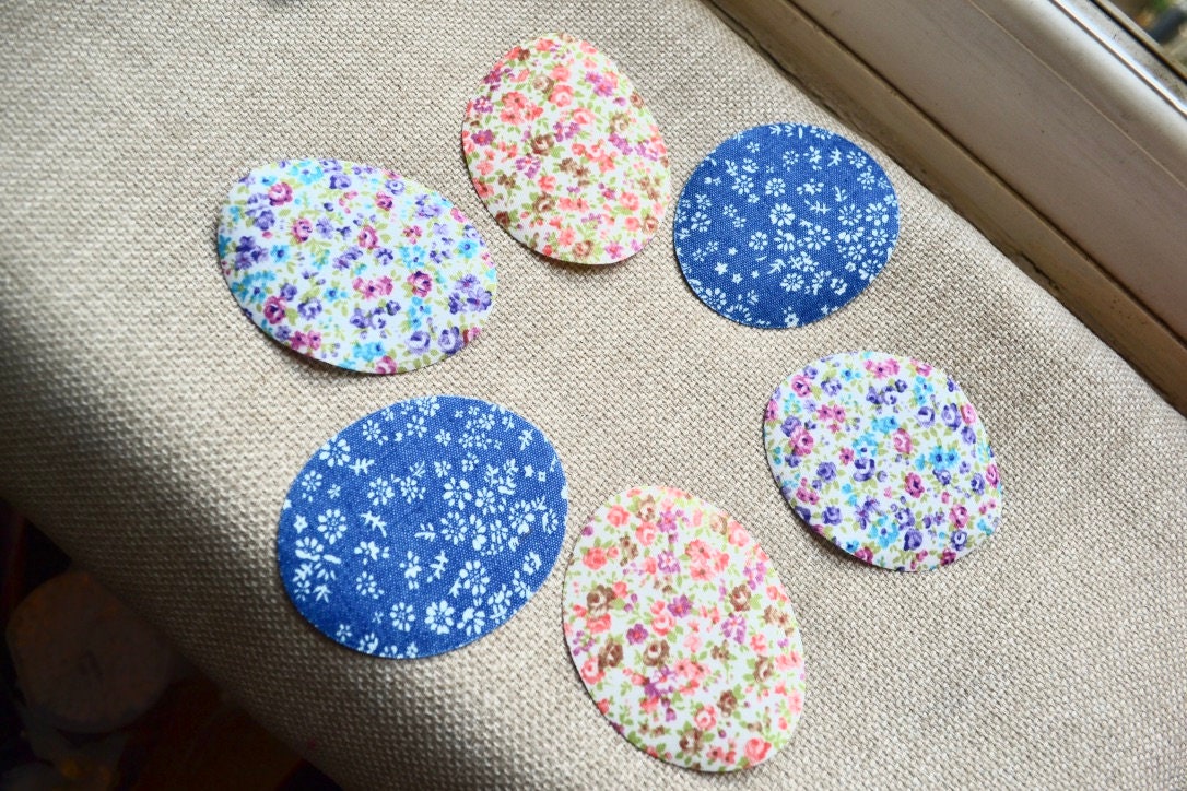 Blumen Applikation, Stoffflicken, Aufnäher Zum Aufbügeln, Reparaturflicken, Ovaler Nähen, Scrapbooking, Junk Journal, Set von SixthCraft