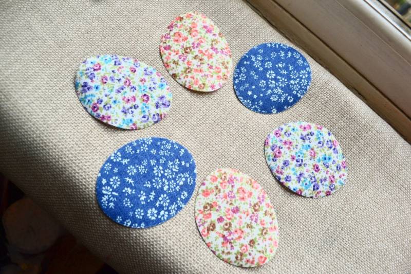 Blumen Applikation, Stoffflicken, Aufnäher Zum Aufbügeln, Reparaturflicken, Ovaler Nähen, Scrapbooking, Junk Journal, Set von SixthCraft