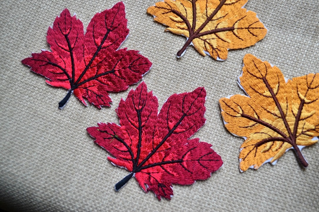 Herbst Blatt Gestickter Aufnäher, Bügelbild, Applikation, Scrapbooking, Junk Journal, Kartenherstellung von SixthCraft