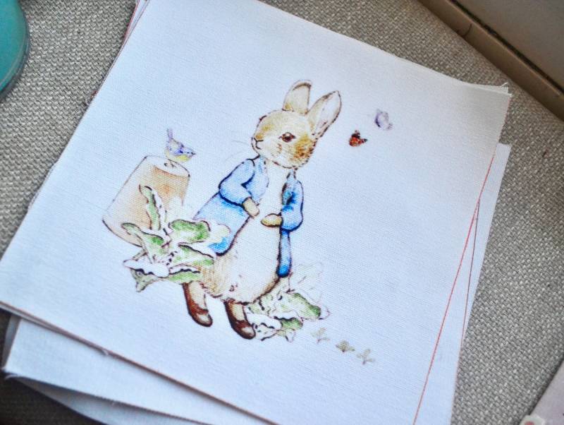 Osterhasen-stoff, Peter Rabbit-stoff, Beatrix-Potter-Patch, Kinderzimmerdruck von SixthCraft