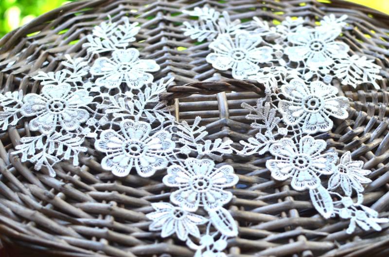 Paar Weißer Spitze Aufnäher, Braut Junk Journaling, Scrapbooking, Nähen von SixthCraft