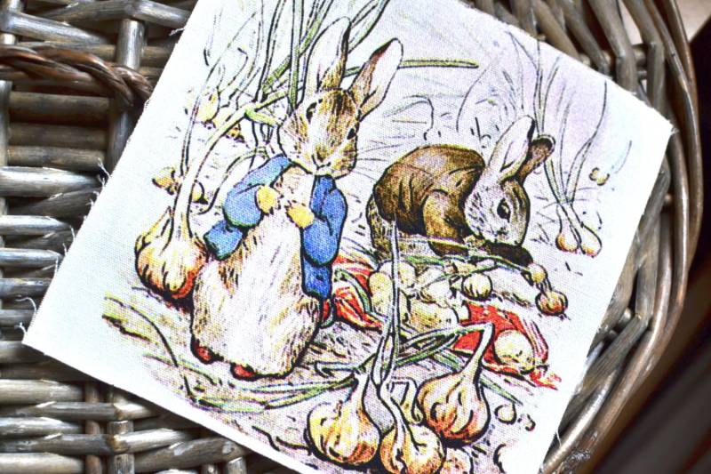 Peter Kaninchen Aufnäher, Häschen Applikation, Beatrix Töpferstoff von SixthCraft