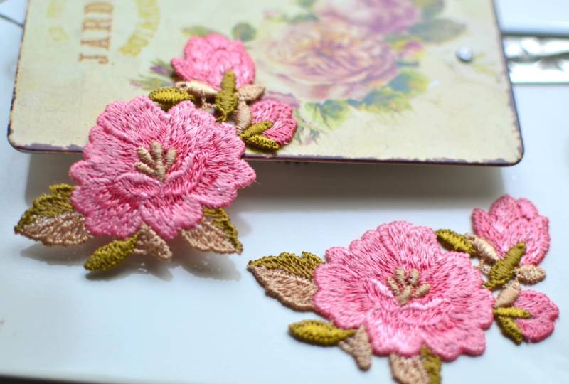 Rose Patch, Gestickter Aufnäher, Sew Scrapbooking, Junk Journal, Kartenherstellung, Nähen, Applikation, Verschönerung von SixthCraft