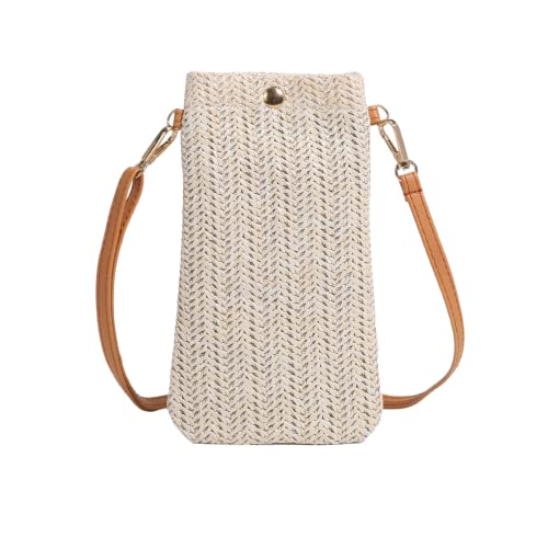 Siyecioa Handytasche Zum Umhängen Damen, Umhängetasche Damen Klein, Strohtaschen für Frauen Crossbody Strand Tasche, Fashion Handy Schultertasche mit Langem Gurt für Damen Mädchen von Siyecioa