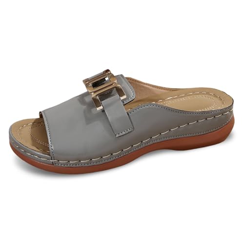 Pantoletten Damen Hausschuhe Leicht Sandalen alltäglichen Sommer mit Circle hardware und Schnallenriemen Strandsandalen Bequeme Strand Sandalen Stilvolle Offene Schuhe Elegant Freizeitschuhe Pantoletten Damen Hausschuhe Leicht Sandalen alltäglichen Sommer mit Circle hardware und Schnallenriemen Strandsandalen Bequeme Strand Sandalen Stilvolle Offene Schuhe Elegant Freizeitschuhe von Sizoer