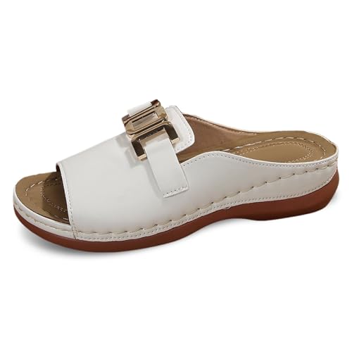 Pantoletten Damen Hausschuhe Leicht Sandalen alltäglichen Sommer mit Circle hardware und Schnallenriemen Strandsandalen Bequeme Strand Sandalen Stilvolle Offene Schuhe Elegant Freizeitschuhe Pantoletten Damen Hausschuhe Leicht Sandalen alltäglichen Sommer mit Circle hardware und Schnallenriemen Strandsandalen Bequeme Strand Sandalen Stilvolle Offene Schuhe Elegant Freizeitschuhe von Sizoer
