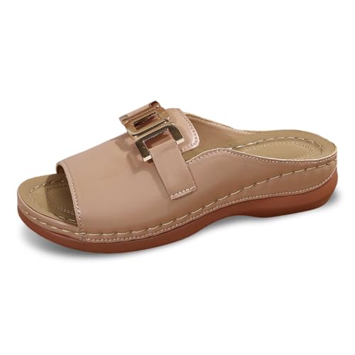 Pantoletten Damen Hausschuhe Leicht Sandalen alltäglichen Sommer mit Circle hardware und Schnallenriemen Strandsandalen Bequeme Strand Sandalen Stilvolle Offene Schuhe Elegant Freizeitschuhe Pantoletten Damen Hausschuhe Leicht Sandalen alltäglichen Sommer mit Circle hardware und Schnallenriemen Strandsandalen Bequeme Strand Sandalen Stilvolle Offene Schuhe Elegant Freizeitschuhe von Sizoer