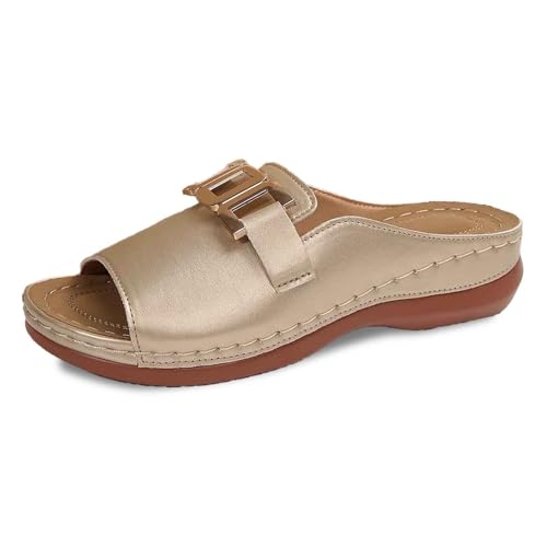 Pantoletten Damen Hausschuhe Leicht Sandalen alltäglichen Sommer mit Circle hardware und Schnallenriemen Strandsandalen Bequeme Strand Sandalen Stilvolle Offene Schuhe Elegant Freizeitschuhe Pantoletten Damen Hausschuhe Leicht Sandalen alltäglichen Sommer mit Circle hardware und Schnallenriemen Strandsandalen Bequeme Strand Sandalen Stilvolle Offene Schuhe Elegant Freizeitschuhe von Sizoer