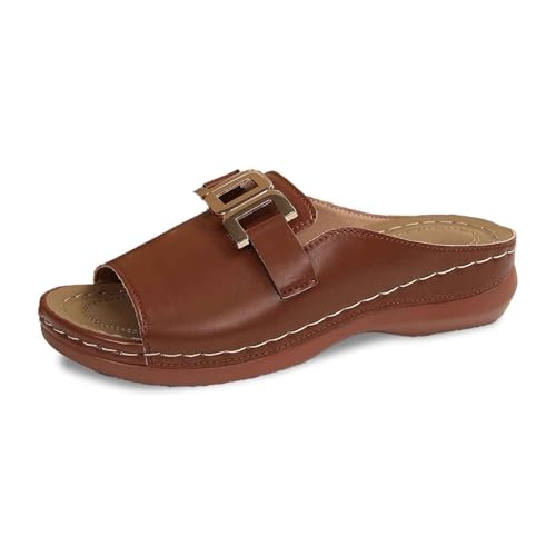 Pantoletten Damen Hausschuhe Leicht Sandalen alltäglichen Sommer mit Circle hardware und Schnallenriemen Strandsandalen Bequeme Strand Sandalen Stilvolle Offene Schuhe Elegant Freizeitschuhe Pantoletten Damen Hausschuhe Leicht Sandalen alltäglichen Sommer mit Circle hardware und Schnallenriemen Strandsandalen Bequeme Strand Sandalen Stilvolle Offene Schuhe Elegant Freizeitschuhe von Sizoer