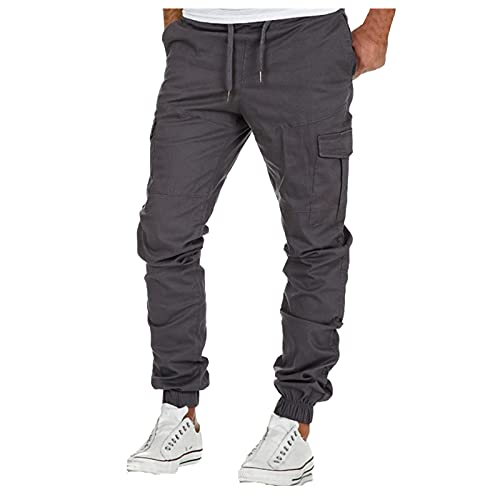 Sizoer Christmas Herren Arbeitshose 3/4 Hose Herren Cargo 5XL Gummibund Latzhose Herren Arbeitshose 4XL Jogginghose Herren XXL Baumwolle Jogginghose Herren 3XL Grau Chino Hose Herren Slim Fit Stoff von Sizoer