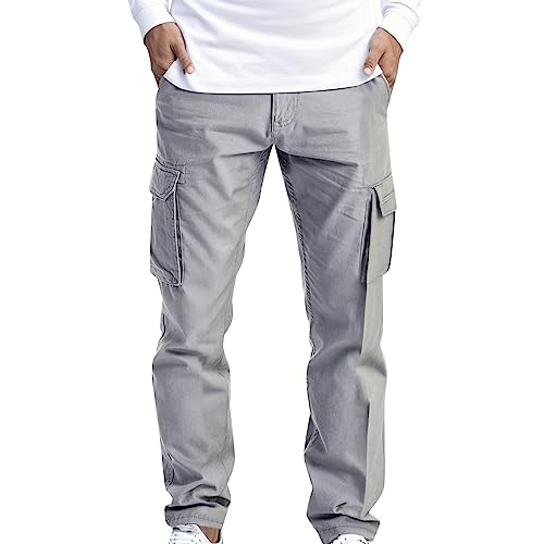 Sizoer Christmas Lange Sporthose Herren Baggy Cargohose Herren Weiss Arbeitshose Jeans Herren Stretch Latzhose Herren Arbeitshose Slim Fit Dünne Sporthose Herren Lang Business Hose Herren Stretch von Sizoer