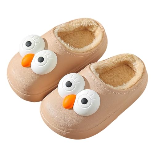 Sizoer Mädchen Hausschuhe Jungen Plüsch Pantoffeln Warm Filzpantoffeln mit Cartoon-Motiven Weich Leichte Rutschfeste Hüttenschuhe Slippers Flauschige Hausschuhe für Drinnen und Draußen von Sizoer