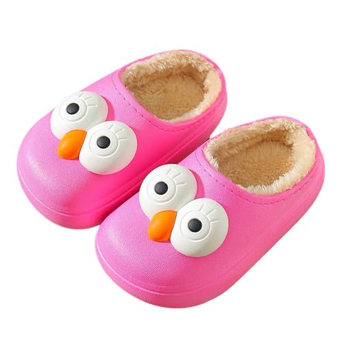 Sizoer Mädchen Hausschuhe Jungen Plüsch Pantoffeln Warm Filzpantoffeln mit Cartoon-Motiven Weich Leichte Rutschfeste Hüttenschuhe Slippers Flauschige Hausschuhe für Drinnen und Draußen von Sizoer