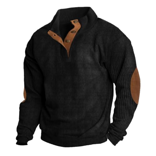 Sizoer Sweatshirt Herren Ohne Kapuze Casual Cord Pullovers Stehkragen Button Classic Sweater Herbst Winter Casual Pulli Langarm Funktionsshirt Winterpullover Streetwear Pullover Sweatshirts Sizoer Sweatshirt Herren Ohne Kapuze Casual Cord Pullovers Stehkragen Button Classic Sweater Herbst Winter Casual Pulli Langarm Funktionsshirt Winterpullover Streetwear Pullover Sweatshirts von Sizoer