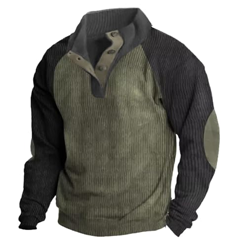 Sizoer Sweatshirt Herren Ohne Kapuze Casual Cord Pullovers Stehkragen Button Classic Sweater Herbst Winter Casual Pulli Langarm Funktionsshirt Winterpullover Streetwear Pullover Sweatshirts Sizoer Sweatshirt Herren Ohne Kapuze Casual Cord Pullovers Stehkragen Button Classic Sweater Herbst Winter Casual Pulli Langarm Funktionsshirt Winterpullover Streetwear Pullover Sweatshirts von Sizoer