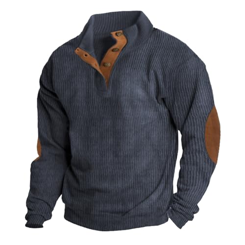 Sizoer Sweatshirt Herren Ohne Kapuze Casual Cord Pullovers Stehkragen Button Classic Sweater Herbst Winter Casual Pulli Langarm Funktionsshirt Winterpullover Streetwear Pullover Sweatshirts Sizoer Sweatshirt Herren Ohne Kapuze Casual Cord Pullovers Stehkragen Button Classic Sweater Herbst Winter Casual Pulli Langarm Funktionsshirt Winterpullover Streetwear Pullover Sweatshirts von Sizoer