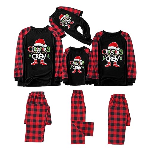 Sizoer Weihnachts Pyjama Family Hirsche Druck Familie Weihnachten Schlafanzug Bequem Hose Tshirt Herren Jungen Mädchen Nachthemd Herbst/Winter Weihnachten Schlafanzug Langarm Zweiteiliger Set von Sizoer