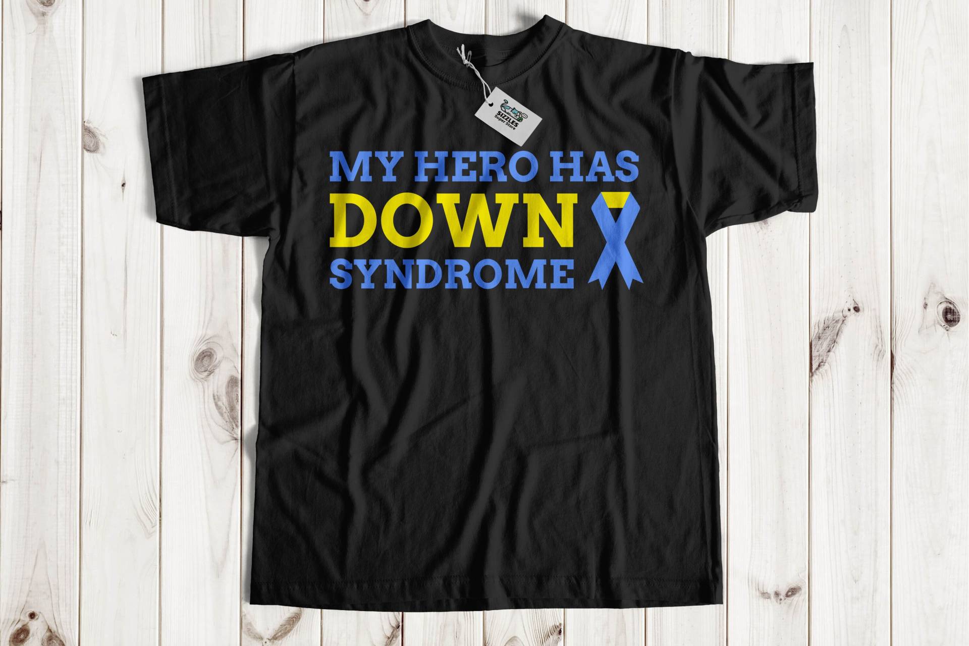 Unisex My Hero Has Down Syndrom T-Shirt | Eltern, Großeltern, Vater, Mutter Zu Einem Kind Mit Down-Syndrom Geschenk von SizzlesSuperStore