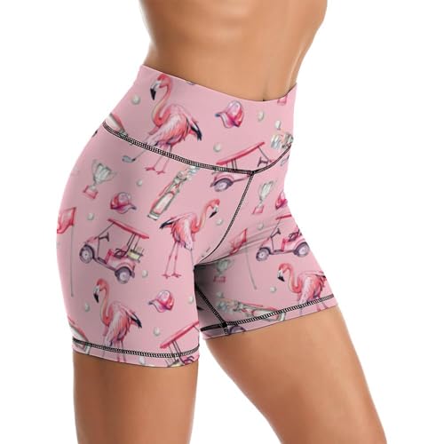 Yoga-Shorts, hohe Taille, Bauchkontrolle, Biker-Shorts für Damen, athletisches Laufen, Workout, Fitnessstudio, Tennis-Shorts, Flamingo, Groß Yoga-Shorts, hohe Taille, Bauchkontrolle, Biker-Shorts für Damen, athletisches Laufen, Workout, Fitnessstudio, Tennis-Shorts, Flamingo, Groß von Sjazc