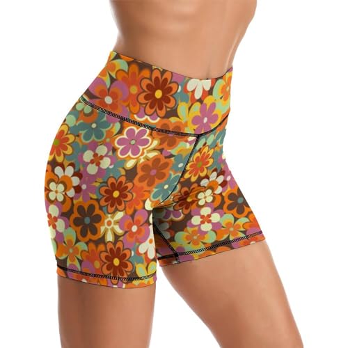 Yoga-Shorts mit Jamaika-Flagge, hohe Taille, Biker-Shorts für Damen, athletisches Lauftraining, Retro 80er 90er Jahre XL, X-Groß von Sjazc