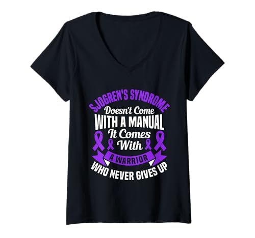Damen Sjögren-Syndrom Awareness A Manual Sjögren-Syndrom T-Shirt mit V-Ausschnitt von Sjogren's Syndrome Graphic For Awareness Month
