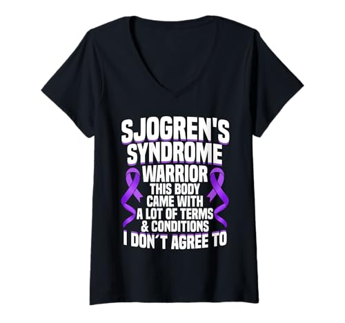 Damen Sjögren-Syndrom Bewusstsein Viele Begriffe Sjögren-Syndrom T-Shirt mit V-Ausschnitt von Sjogren's Syndrome Graphic For Awareness Month