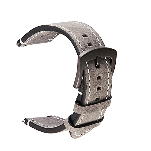 Armband Uhr Zubehör Uhrenarmband 18-24mm Weinlese-Kuh-Leder-Uhr-Band-Blau Grün Braun Schwarz, Grau, 20mm von Sjzwt