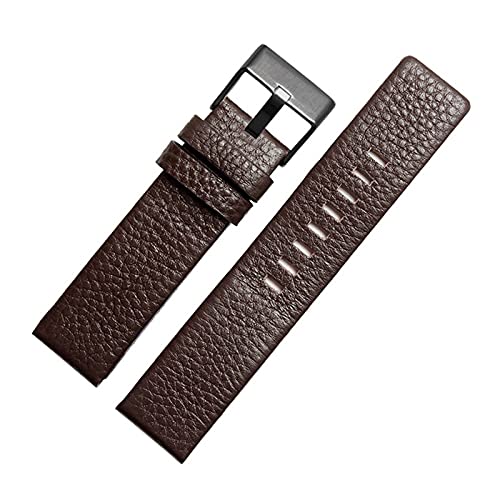 Echtes Kalb ausblenden Leder Uhrenarmbänder Uhrenarmband-Armbanduhr-Bands 22mm-30mm, Braun-schwarz Buckle, 22mm von Sjzwt