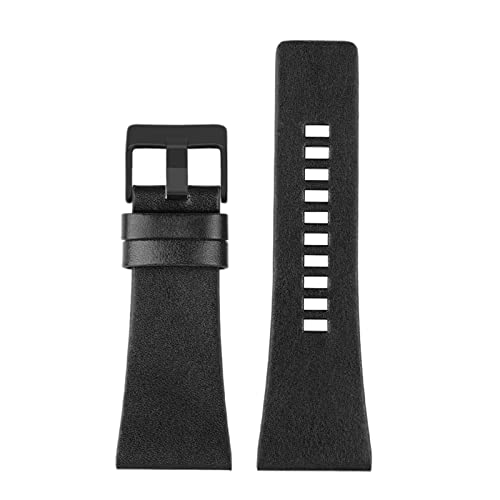 Ersatz-Armband für Uhrenarmband, 22–32 mm, echtes Leder, Edelstahl-Schnalle, Schwarz, 24 mm, von Sjzwt