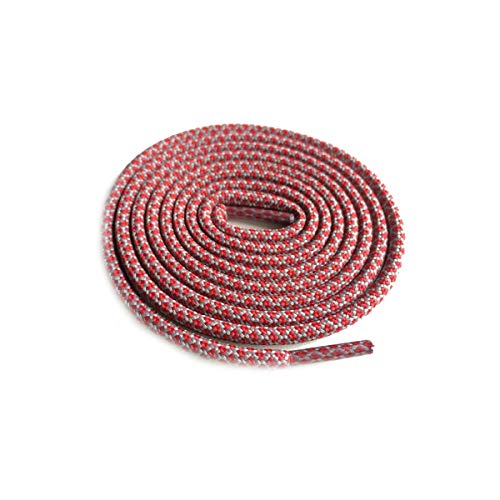 Schnürsenkel Multi Color Zwei tonte Shoestring Farbige Kinder-Sport-Schuh-Spitze-Runde Seil Bootlace, 34 Dark Red Gray, 120cm von Sjzwt