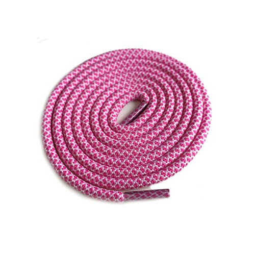 Schnürsenkel Multi Color Zwei tonte Shoestring Farbige Kinder-Sport-Schuh-Spitze-Runde Seil Bootlace, 44 Rose, Rot, Weiß, 100cm von Sjzwt