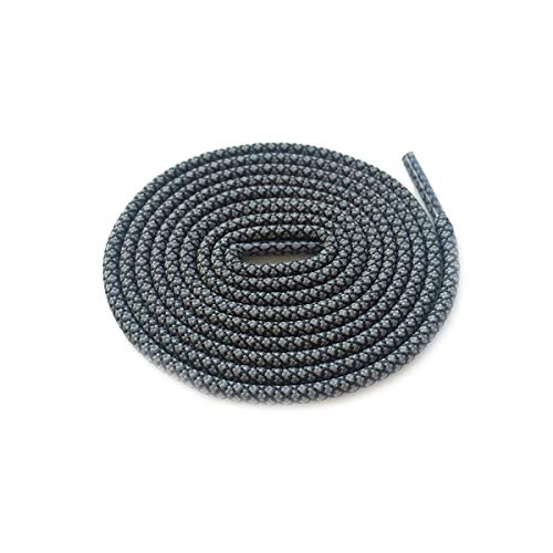 Schnürsenkel Multi Color Zwei tonte Shoestring Farbige Kinder-Sport-Schuh-Spitze-Runde Seil Bootlace, 46 Dunkelgrau Schwarz, 160cm von Sjzwt