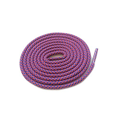 Schnürsenkel Multi Color Zwei tonte Shoestring Farbige Kinder-Sport-Schuh-Spitze-Runde Seil Bootlace, 47 Deep Blue Red, 120cm von Sjzwt