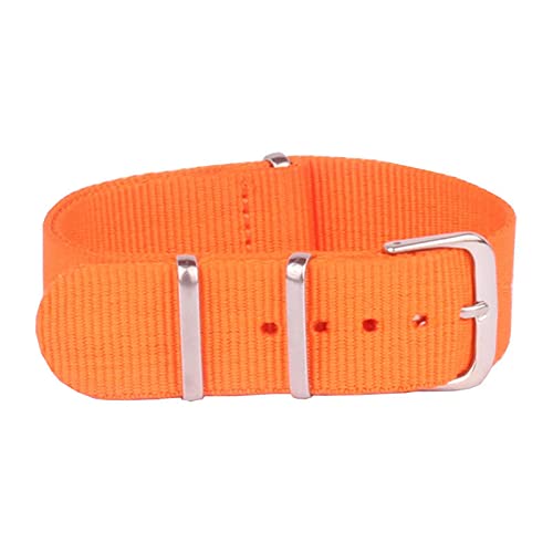 Sjzwt 12mm-22mm-Schwarz-Grün-wasserdichtes Nylon Bügel-Uhrenarmband, Orange, 14mm Sjzwt 12mm-22mm-Schwarz-Grün-wasserdichtes Nylon Bügel-Uhrenarmband, Orange, 14mm von Sjzwt
