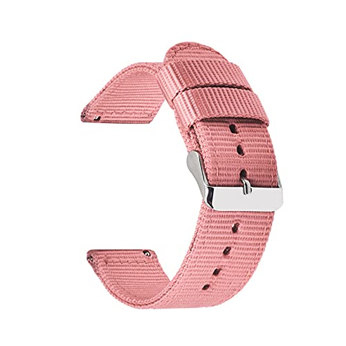 Sjzwt Durable Nylon-Band-Bügel 18mm 20mm 22mm 24mm Uhrenarmband, Rosa, 18mm von Sjzwt