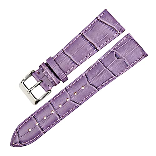 Sjzwt Frauen Uhrenarmbänder Uhrenzubehör 12-22mm Uhrenarmband echtes Leder-Uhrenarmband Grün, Lila, 12mm von Sjzwt