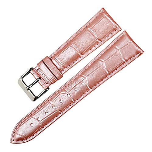 Sjzwt Frauen Uhrenarmbänder Uhrenzubehör 12-22mm Uhrenarmband echtes Leder-Uhrenarmband Grün, Rosa, 16mm von Sjzwt