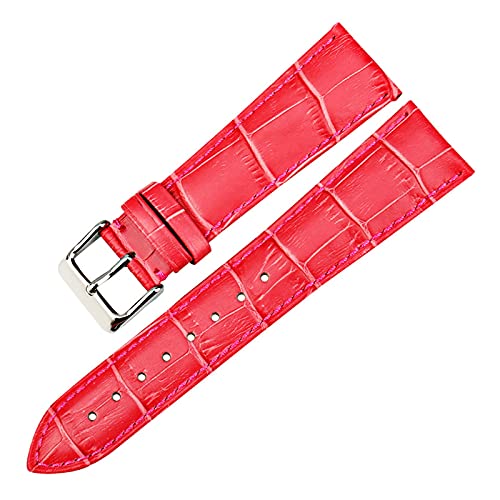 Sjzwt Frauen Uhrenarmbänder Uhrenzubehör 12-22mm Uhrenarmband echtes Leder-Uhrenarmband Grün, Rose rot, 12mm von Sjzwt