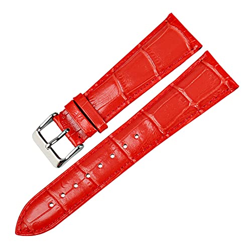 Sjzwt Frauen Uhrenarmbänder Uhrenzubehör 12-22mm Uhrenarmband echtes Leder-Uhrenarmband Grün, rot, 12mm von Sjzwt