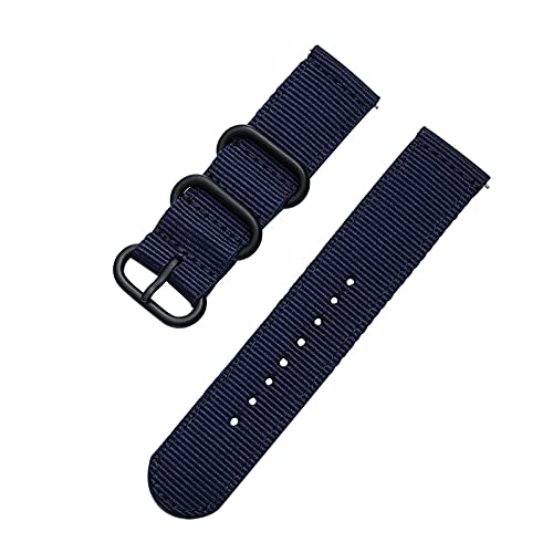 Sjzwt Nylon Uhrenarmband 20mm 22mm Uhrenarmband Nylon NATO Armband, Dunkelblau, 18mm von Sjzwt